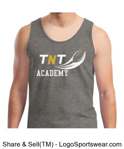 TNT Academy Mens Cotton Grey Tank Top Design Zoom